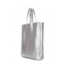 Женская кожаная сумка POOLPARTY City серебряная