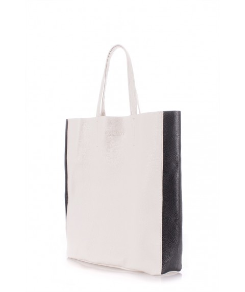 Жіноча шкіряна сумка POOLPARTY City біло-чорна