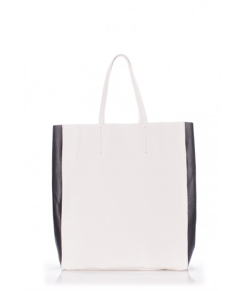 Жіноча шкіряна сумка POOLPARTY City біло-чорна