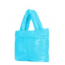Дута стьобана сумка POOLPARTY Fluffy неонова блакитна