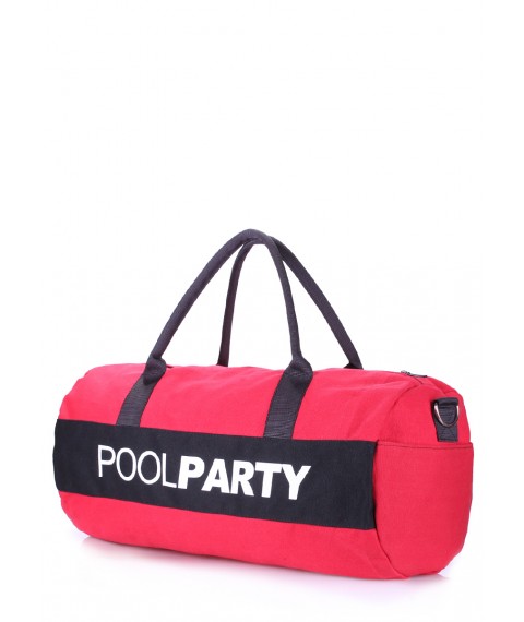 Спортивная-повседневная текстильная сумка POOLPARTY Gymbag красная