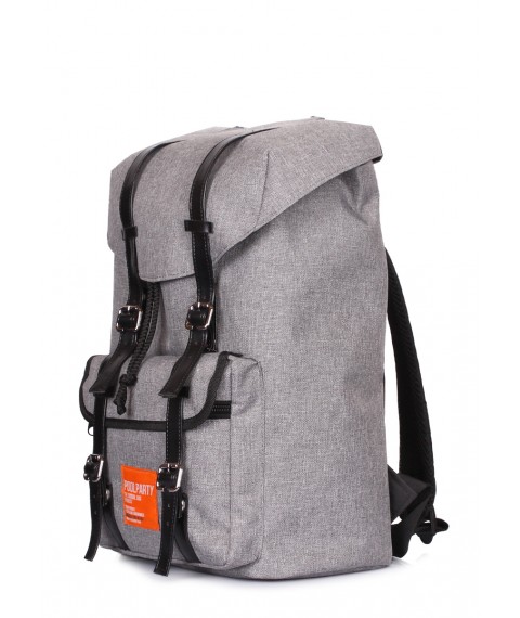 Gray hipster backpack with straps