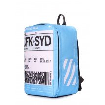 Рюкзак для ручной клади POOLPARTY Hub 40x25x20см Ryanair / Wizz Air / МАУ голубой