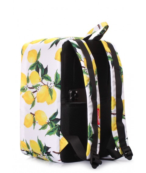 Рюкзак для ручної поклажі POOLPARTY Hub 40x25x20см Ryanair / Wizz Air / МАУ з лимонами