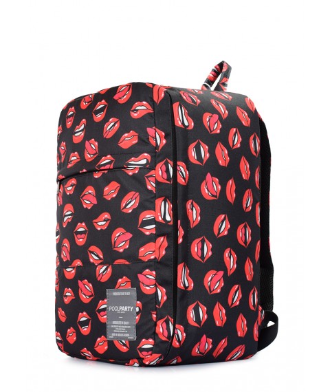 Рюкзак для ручной клади POOLPARTY Hub 40x25x20см Ryanair / Wizz Air / МАУ с губами