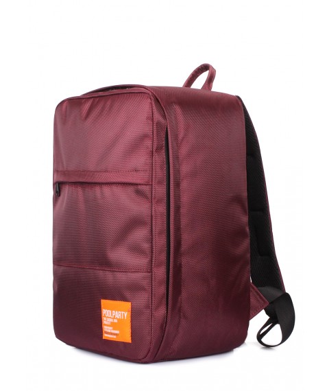 Рюкзак для ручної поклажі POOLPARTY Hub 40x25x20см Ryanair / Wizz Air / МАУ бордовий