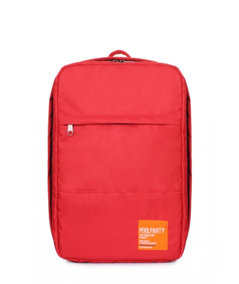 Рюкзак для ручної поклажі POOLPARTY Hub 40x25x20см Ryanair / Wizz Air / МАУ червоний