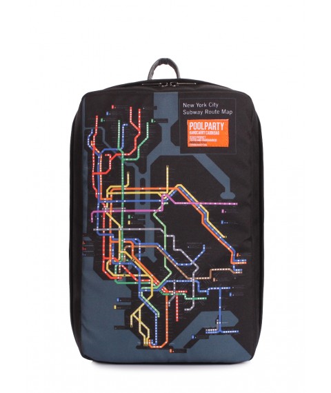 Рюкзак для ручной клади POOLPARTY Hub 40x25x20см Ryanair / Wizz Air / МАУ с картой метро