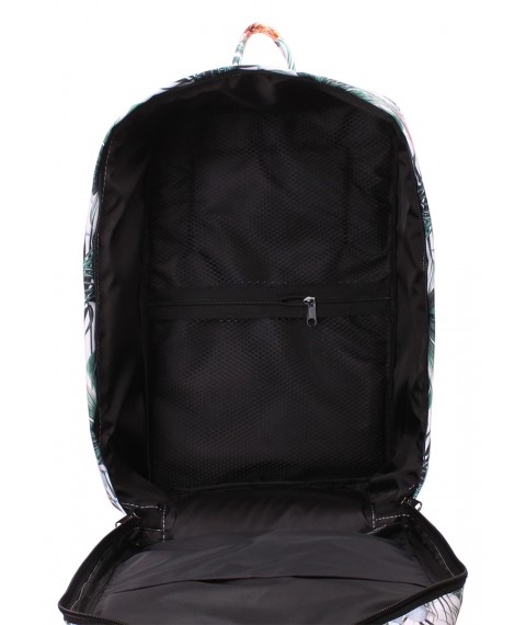 Рюкзак для ручної поклажі POOLPARTY Hub 40x25x20см Ryanair / Wizz Air / МАУ з тропічним принтом