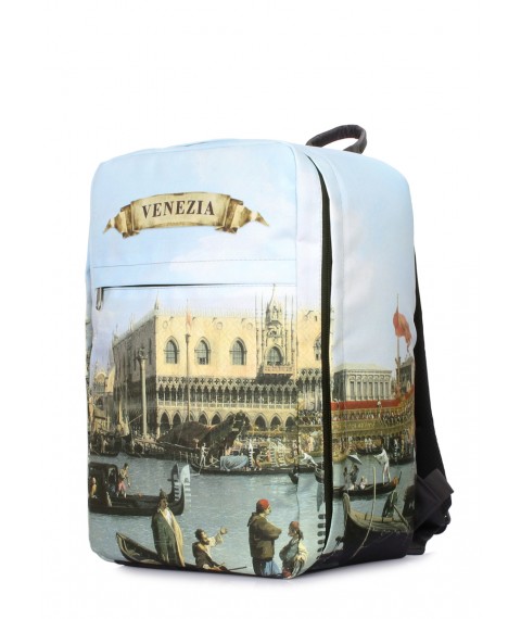 Рюкзак для ручної поклажі POOLPARTY Hub 40x25x20см Ryanair / Wizz Air / МАУ з принтом Венеція