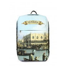 Рюкзак для ручної поклажі POOLPARTY Hub 40x25x20см Ryanair / Wizz Air / МАУ з принтом Венеція
