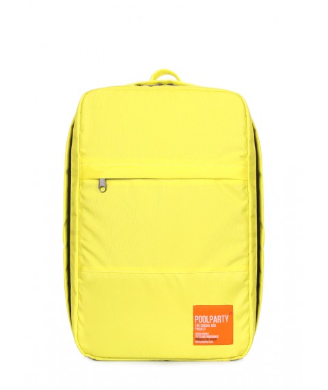 Рюкзак для ручной клади POOLPARTY Hub 40x25x20см Ryanair / Wizz Air / МАУ желтый