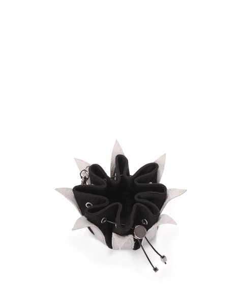 Silver leather flower key holder