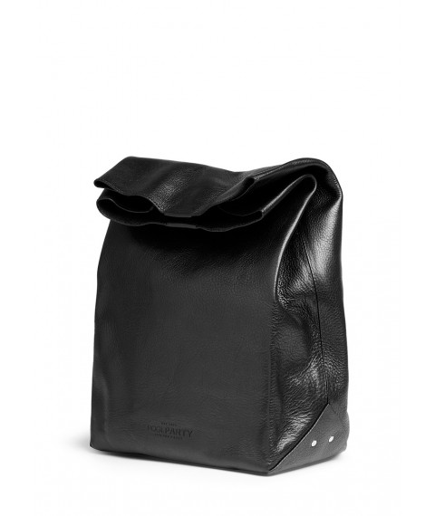 Шкіряна сумка-клатч POOLPARTY Lunchbox черная