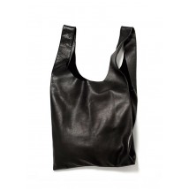 Жіноча шкіряна сумка-пакет POOLPARTY чорна
