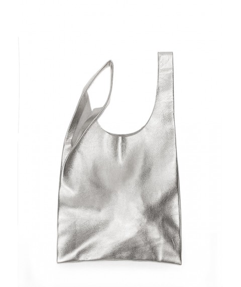 Жіноча шкіряна сумка-пакет POOLPARTY срібна