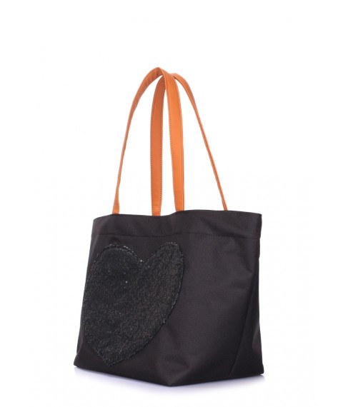Женская текстильная сумка с глиттером POOLPARTY Lovetote черная