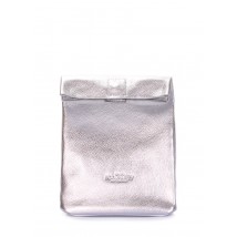Шкіряна сумка-клатч POOLPARTY Lunchbox срібна