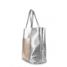 Жіноча шкіряна сумка POOLPARTY Mania срібна