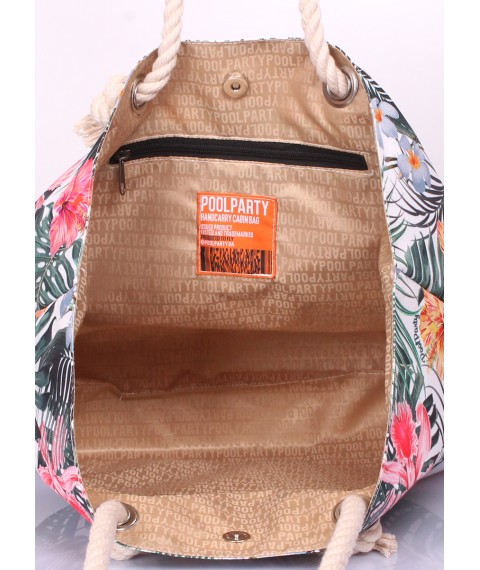 Летняя сумка POOLPARTY Palm Beach с тропическим принтом