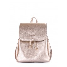 Paris Gold Drawstring Leather Backpack