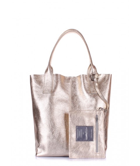 POOLPARTY Podium Gold Leather Bag