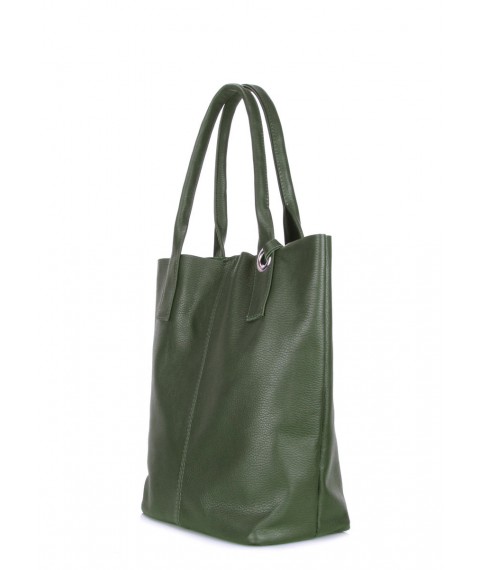 Женская кожаная сумка POOLPARTY Podium зеленая