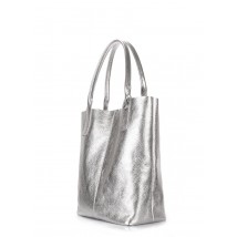 Жіноча шкіряна сумка POOLPARTY Podium срібна