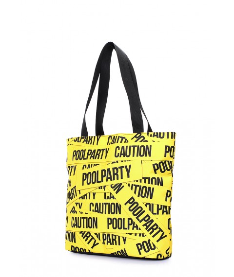 Женская текстильная сумка POOLPARTY Select с принтом CAUTION