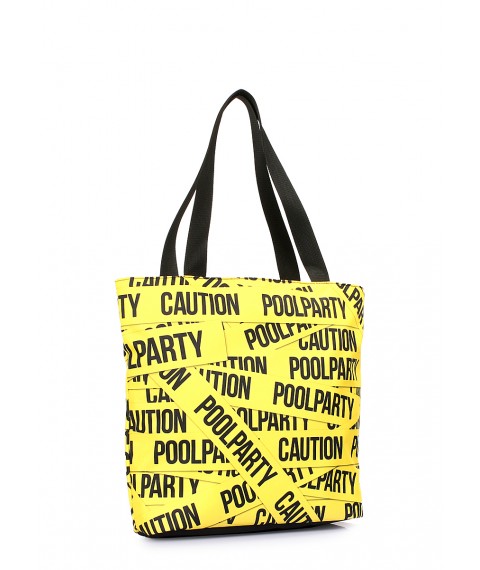 Жіноча текстильна сумка POOLPARTY Select з принтом CAUTION