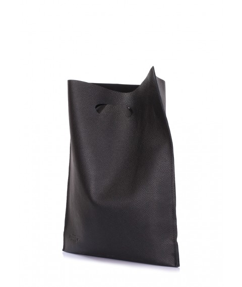 Жіноча шкіряна сумка POOLPARTY Shopper чорна