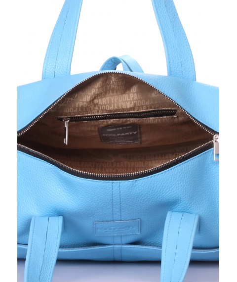 Шкіряна сумка POOLPARTY Sidewalk блакитна