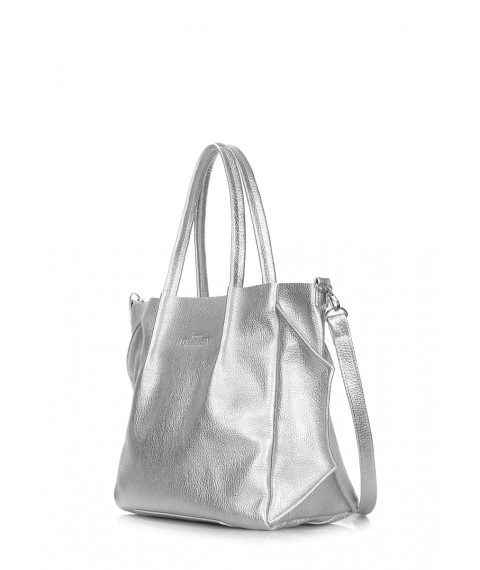 Жіноча шкіряна сумка POOLPARTY Soho Remix срібна