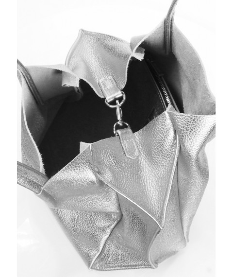 Женская кожаная сумка POOLPARTY Soho Remix серебряная