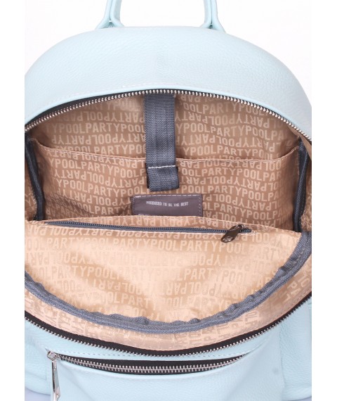 Рюкзак жіночий шкіряний  POOLPARTY Xs блакитний