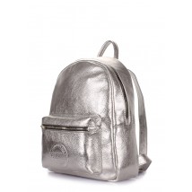 Рюкзак жіночий шкіряний  POOLPARTY Xs срібний