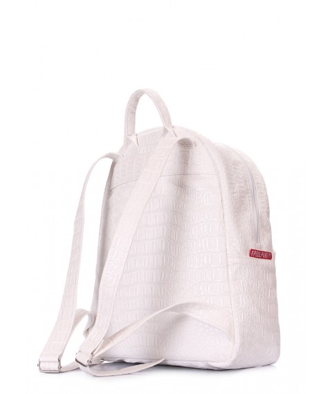 White XS backpack with crocodile effect