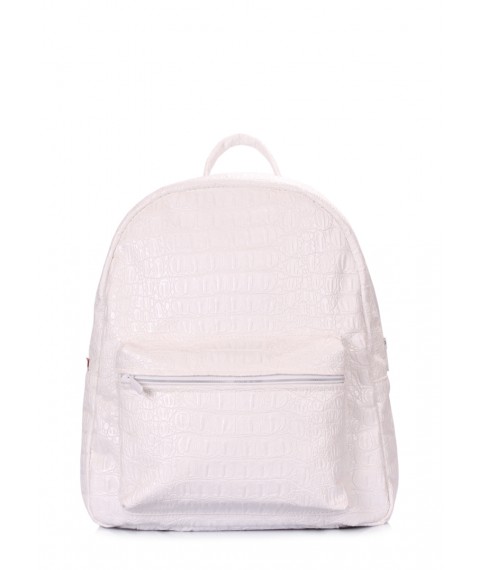 White XS backpack with crocodile effect