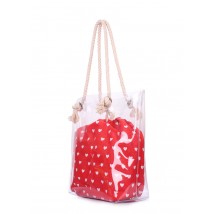 Transparent summer bag with hearts