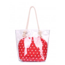 Transparent summer bag with hearts