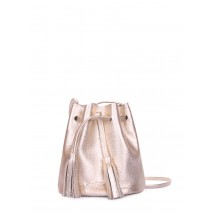 Bucket Gold Leather Drawstring Pouch