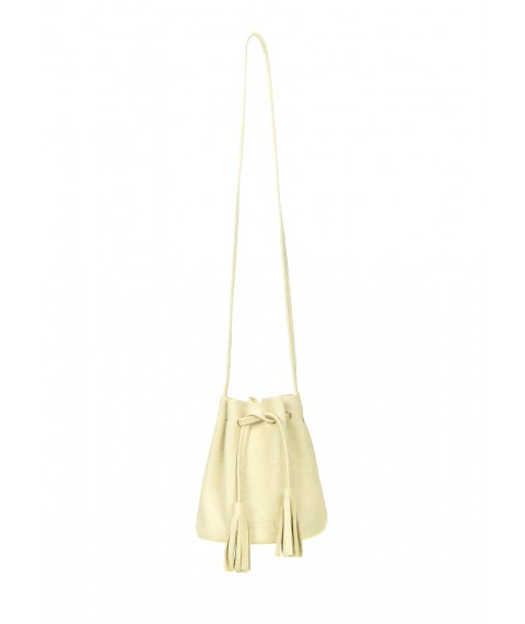 Bucket Yellow Leather Drawstring Pouch