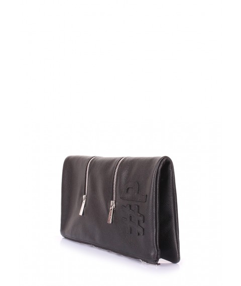 POOLPARTY Chrome Leather Reversible Clutch