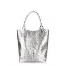 POOLPARTY Podium silver leather bag