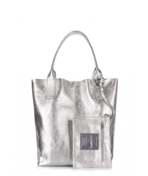 POOLPARTY Podium silver leather bag