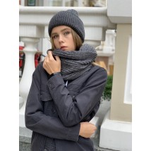 Snood collar female winter knitted woolen warm graphite