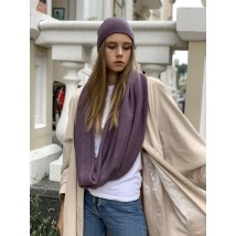 Snood collar women's warm winter wool scarf lavender