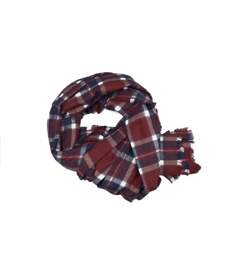 Demi-season women's scarf with a print in a cage red