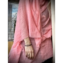 Прозрачный хлопоковый женский шарф розовый