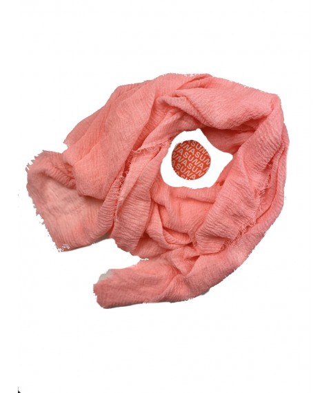 Шарф палантин жіночий демісезонний натуральний жнива рожевий